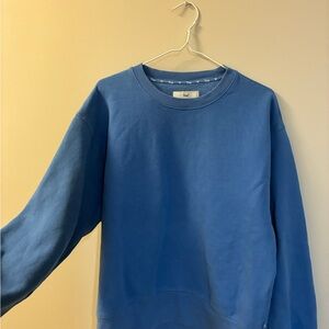 TNA Blue Crewneck Sweater with Ribbed Cuffs